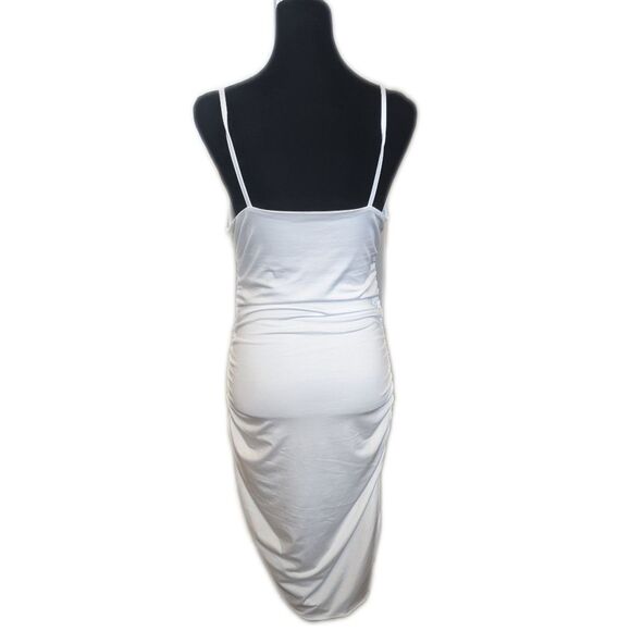 SHEIN EZwear ruched drawstring side tie camisole dress, ivory off white L - Picture 2 of 12